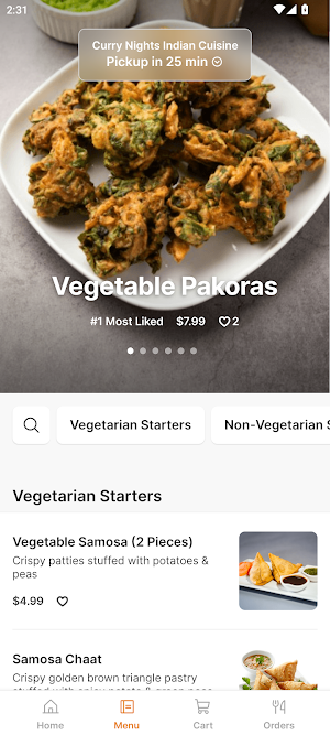 Curry Nights Indian Cuisine Screenshot 1