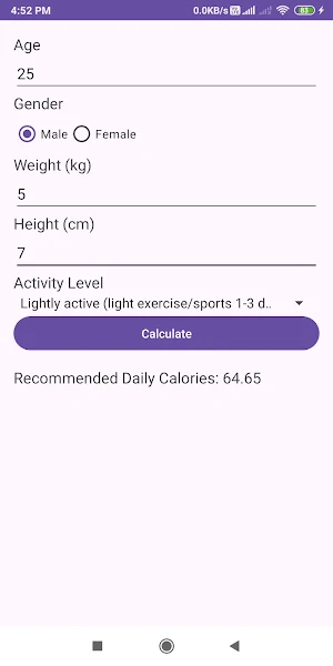 Calorie Calculator:Daily Guide Screenshot 2