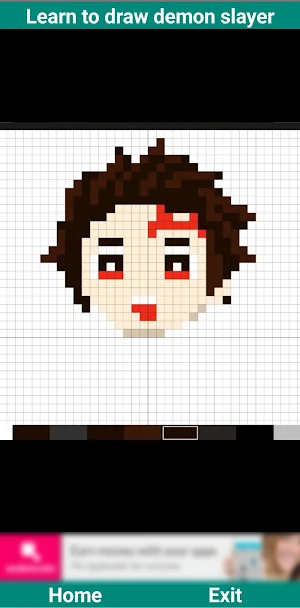 Learn to draw Kimetsu no Yaiba Pixel Art Screenshot 0