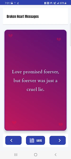 Broken Heart Messages Screenshot 1