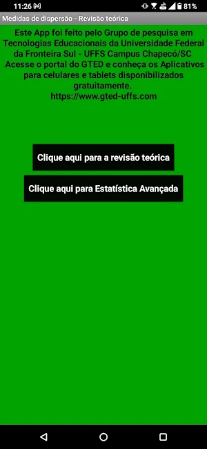 Estatística básica - Dispersão Screenshot 2