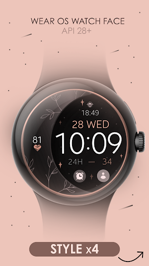 Moon Rose Gold watch face Screenshot 0