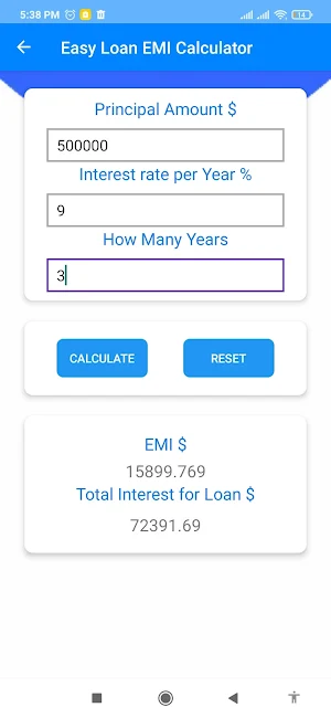 Easy Loan EMI & Financial Calculator Screenshot 1