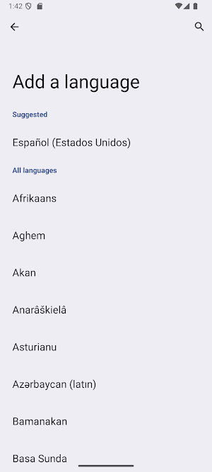 Settings Language Selecter Screenshot 3