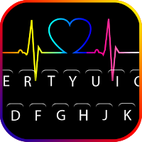 Neon Heartbeat Keyboard Background
