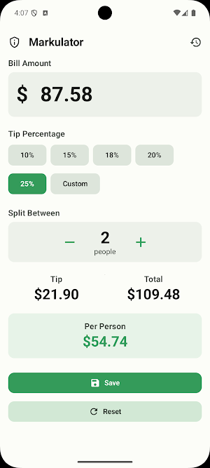 Markulator Screenshot 2