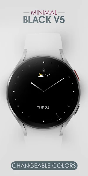 Minimal Black v20 Watch Face Screenshot 1