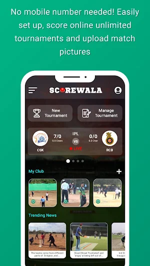 Scorewala - Cricket Match & Tournament Scoring App Screenshot 0