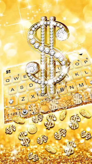 Golden Dollar Gravity Keyboard Background Screenshot 0