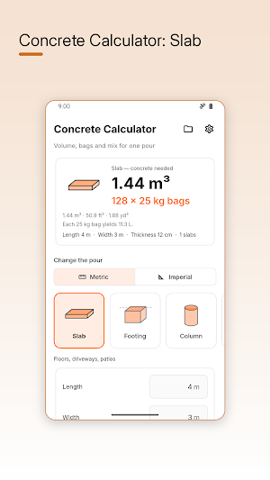Concrete Calculator: Slab Screenshot 0