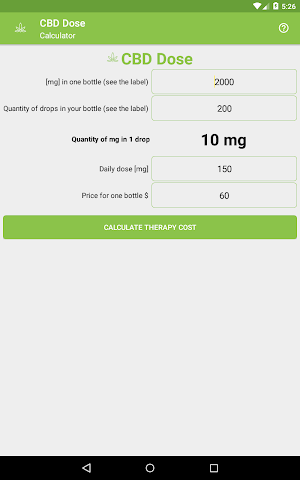 CBD Oil Dose Calculator Screenshot 3