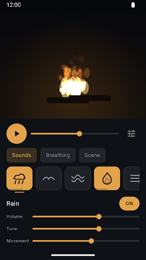 Sleep Sounds - Rain & Fire Screenshot 0