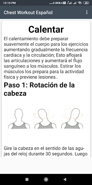 Chest Workout Español Screenshot 0