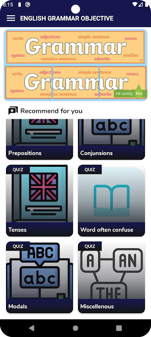 English Grammar Objective Screenshot 2