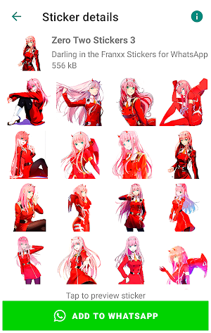Zero Two Stickers for WhatsApp Screenshot 2