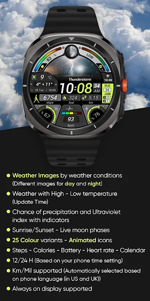 Rainbow Weather - Watch Face Screenshot 3