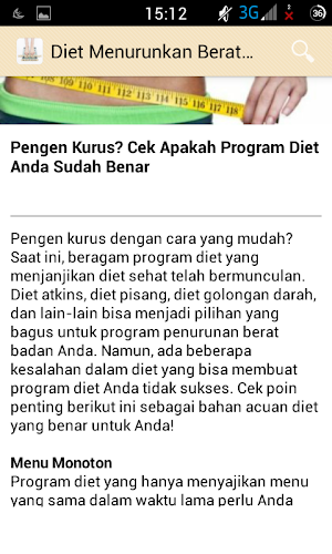 Diet Menurunkan Berat Badan Screenshot 1
