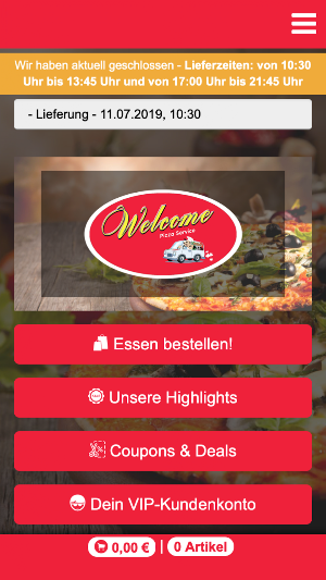 Welcome Pizza Screenshot 0