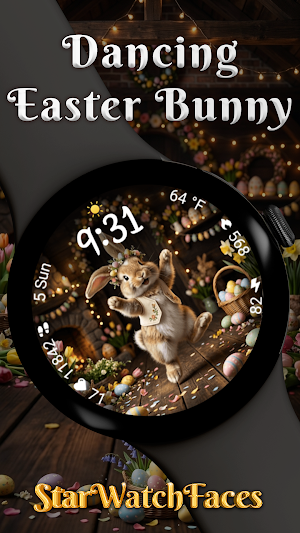 Dancing Easter Bunny WearOS WF Screenshot 0