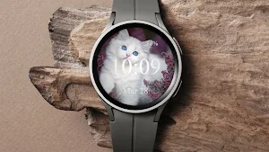 Blue eyed cat - Watch Face Screenshot 3