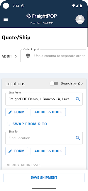FreightPOP TMS Screenshot 0