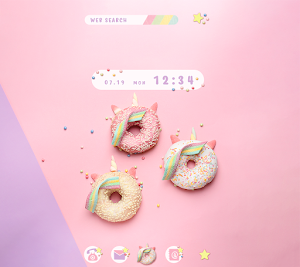 Cute Wallpaper Unicorn Donuts Theme Screenshot 0