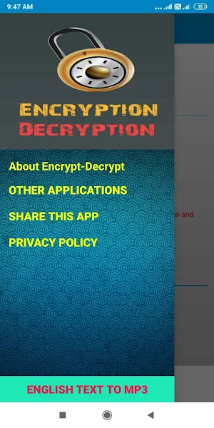 Encryption and Decryption (Cryptography) Screenshot 0