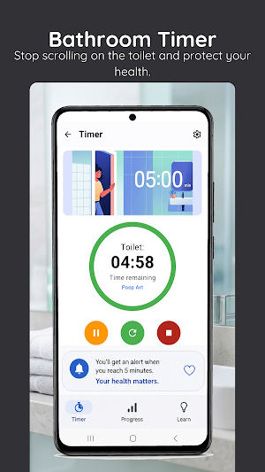 Toilet Timer: Healthy Tips Screenshot 0