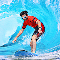Surfing photo editor and water