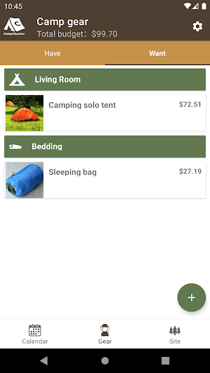 Camping Checklist,Gear&SiteMgr Screenshot 2