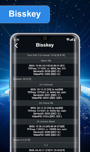Satellite Finder Biss Key Info Screenshot 2