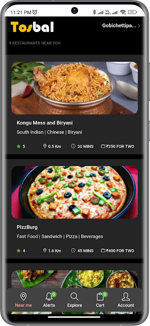 Tosbal - Food & Meat Delivery Screenshot 1