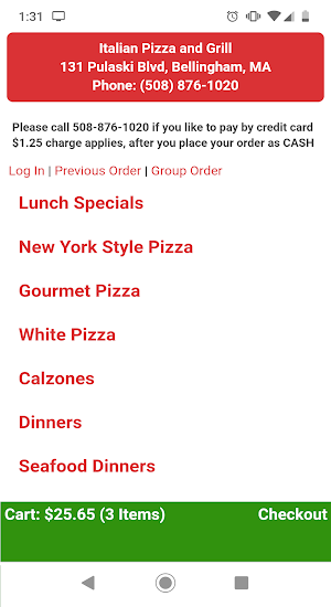 Italian Pizza and Grill Screenshot 1