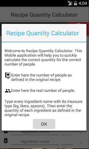 Recipe Quantity Calculator Screenshot 0