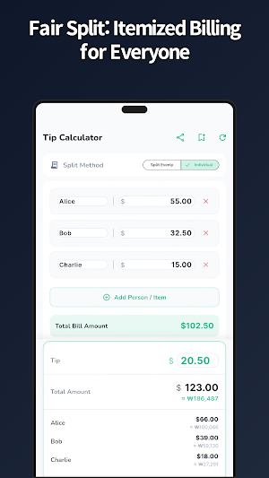 Tip Calculator & Bill Splitter Screenshot 3