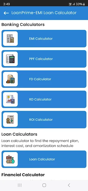 LoanPrime: EMI Loan Calculator Screenshot 1