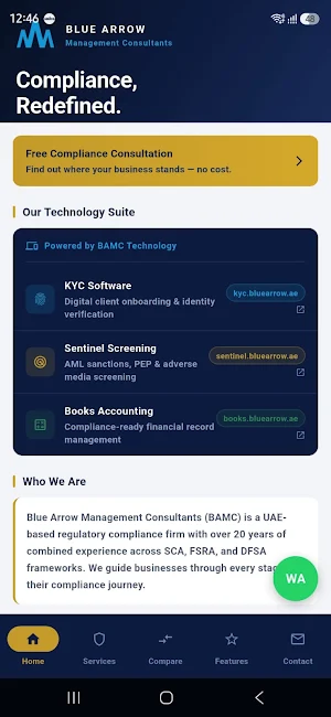 Blue Arrow Compliance Screenshot 0