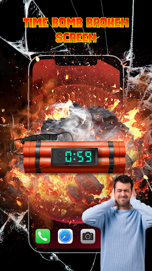 Cracked Screen with Time Bomb Screenshot 1