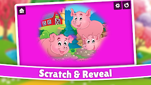 Kids Farm Animal Color Scratch Screenshot 0