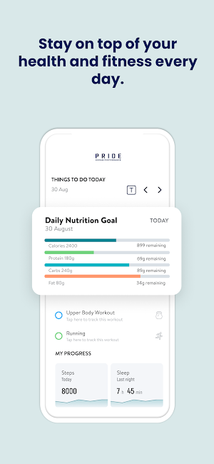 PRIDE Human Performance Screenshot 1