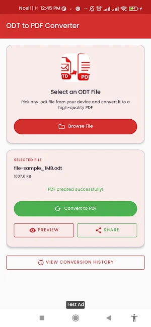 ODT to PDF Screenshot 1