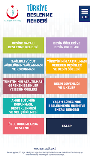 Türkiye Beslenme Rehberi Screenshot 0