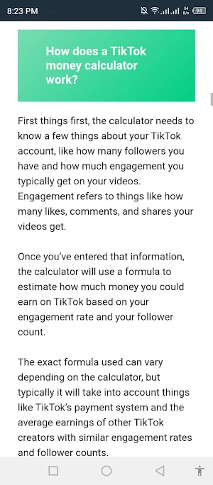 TikTuk Money Calculator Screenshot 0