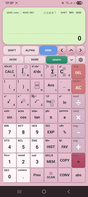 QuantPro Scientific Calculator Screenshot 2