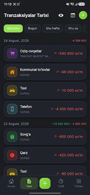 Finora: Hisobchi, kirim-chiqim Screenshot 1