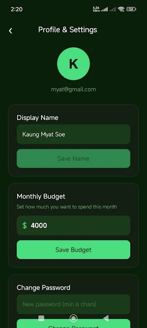 ExpenseTracker Screenshot 1