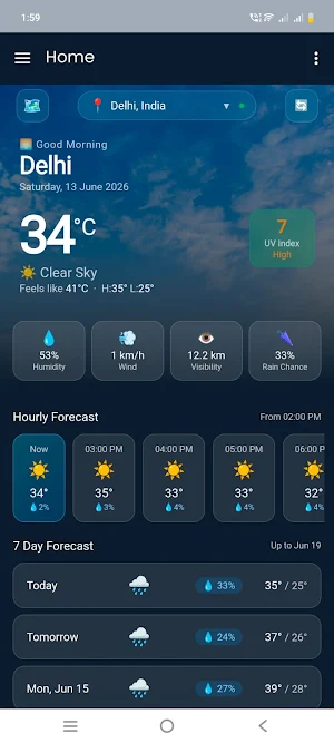 Indian Weather - मौसम जानकारी Screenshot 0
