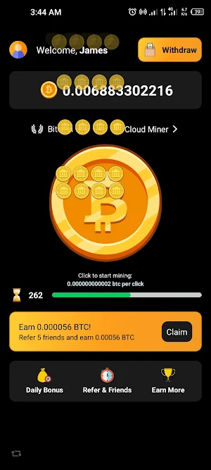 BTC Cloud Miner Screenshot 0