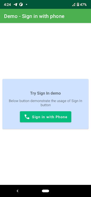 Demo - Sign in with phone Screenshot 0