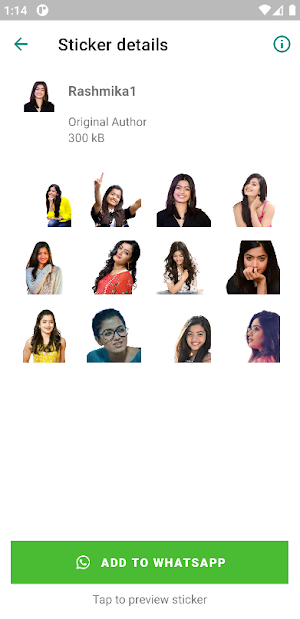 Rashmika Stickers Screenshot 1